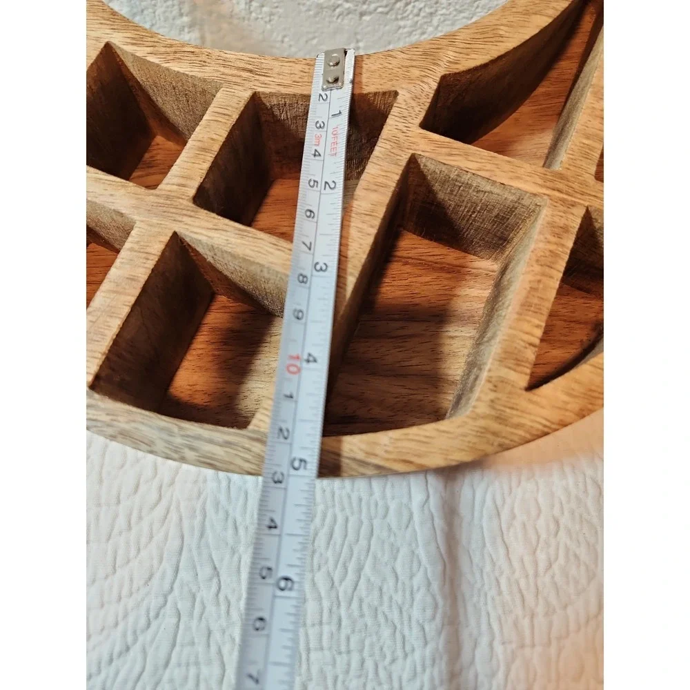 Crescent Moon Shadow Box Wood Wall Hanging Display Case